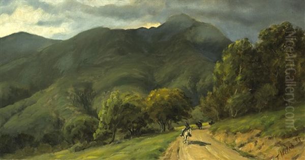 Riders On A Path Beneath Mount Tamalpais - view 1