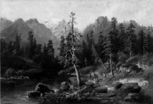 Gebirgslandschaft Mit Figurlicher Staffage