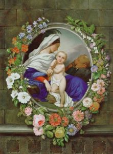 Die Heilige Familie Im Blumenkranz by Pauline von Wellenheim