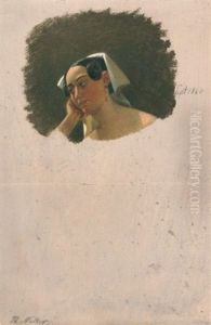 Portrait Einer Italienerin by Theodor Leopold Weller