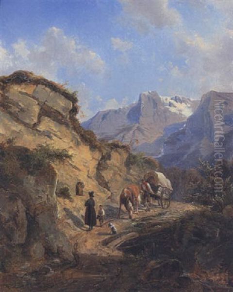 Bauernfamilie Auf Der Passstrase Im Gebet - view 1
