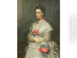 A Portrait Of Mrs Frances Elizabeth Arnold, Nee Edwards, Aged 22 by Henry Tanworth Wells