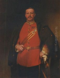 Portrait Of Colonel Francis Charrington In Uniform Of The South Staffordshire Regiment And Wearing The South African Medal With Three Clasps