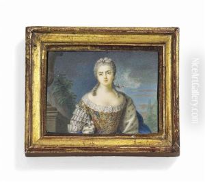 Marie Adelaide Of France (1732-1800), In Lace-bordered Gold-embroidered Court Dress With Ermine-lined Blue Cloak