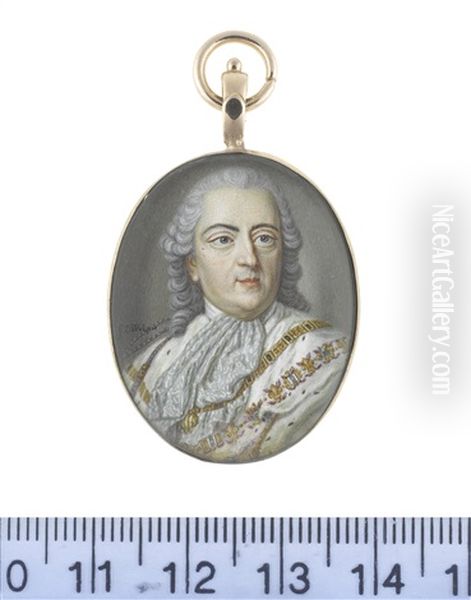 Louis Xv (1710-1774), King Of France And Of Navarre (1715-1774), Wearing Ermine Cloak, White Stock And Lace Cravat, Collars Of The Golden Fleece... - view 1