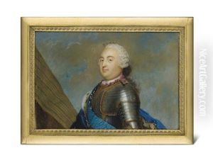 Portrait De Louis-philippe, Duc D'orleans, Dit Le Gros En Cuirasse, Manteau Bleu A Bordure D'hermine Et Cordon De L'ordre Du Saint-esprit, Cheveux Noues Et Poudres, Devant Une Tent