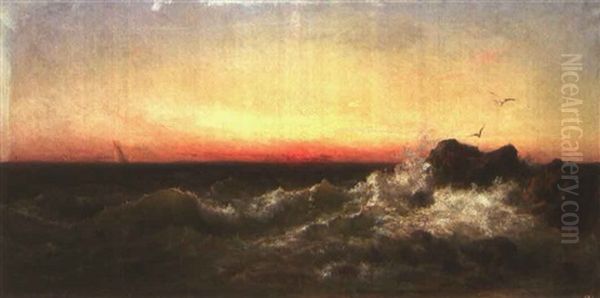 Brandung Bei Sonnenuntergang - view 1
