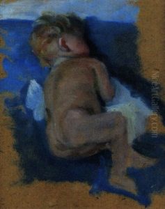 Schlafendes Kleinkind by Albert Welti