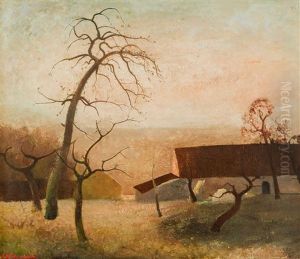 Twilight (farmstead At Nightfall) by Ernest Welvaert