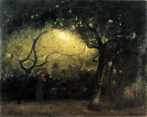 Vrouw In De Boomgaard (het Groene Jagersveld Te Ukkel) by Ernest Welvaert
