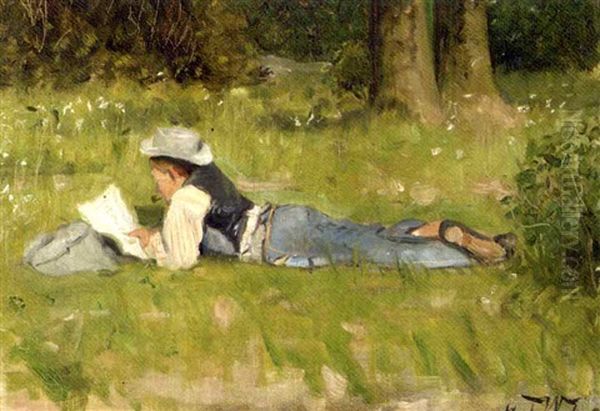 Im Grunewald: Reading In The Grass - view 1