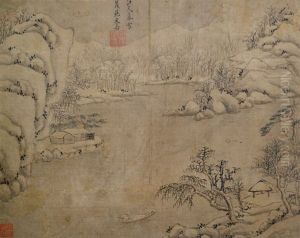 Verschneite Flusslandschaft by Wen Jia
