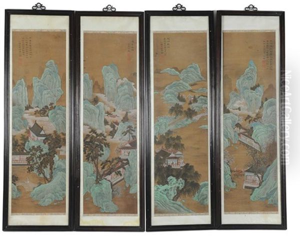 Four Paintings On Silk, 18th - 19th Century - view 1