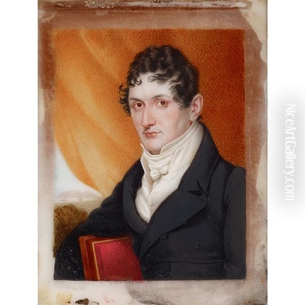 Miniature Portrait Of A Young Gentleman With Red Book - view 1