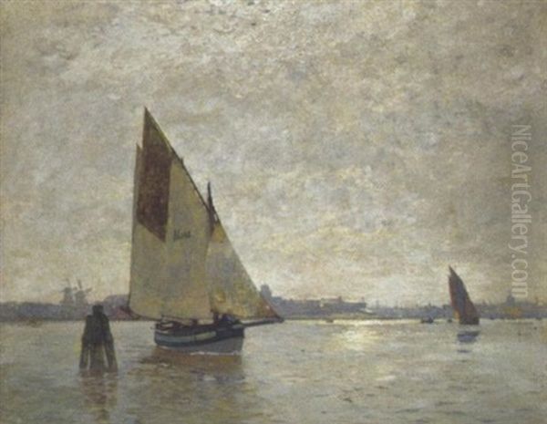 Hollandische Kuste Mit Fischerbooten Im Vordergrund - view 1