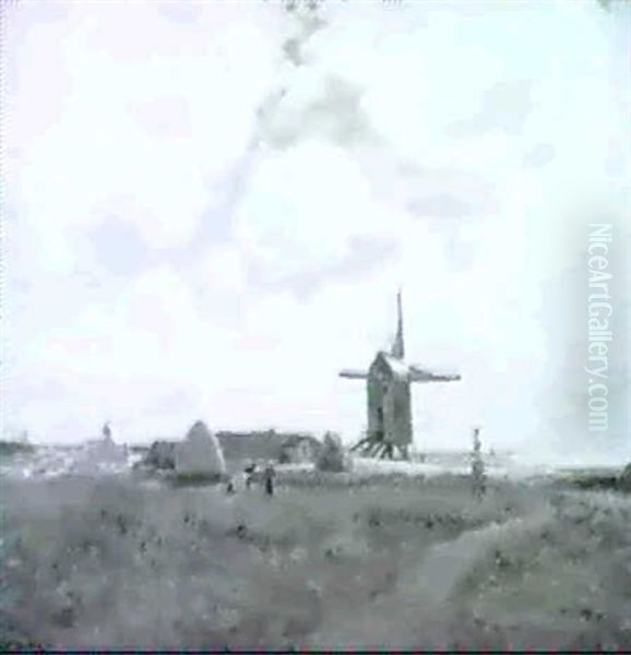 Norddeutsche Landschaft Mit Muhle - view 1