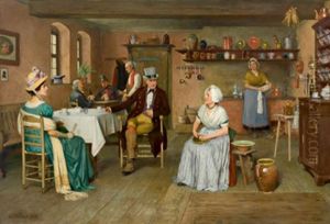 Hoher Besuch In Der Gaststube by Karl Wendling