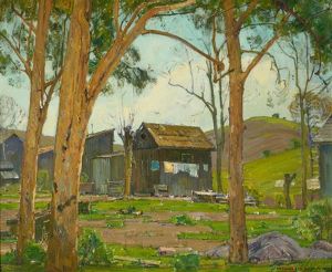 Wash Day At Wendt's Cabin In Trabuco Canyon by William Wendt