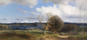 Blick Auf Den Simssee Im Fruhling by Josef Wenglein
