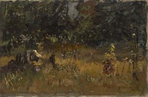 Bluhende Waldlandschaft Mit Felsen