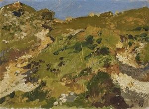 Landscape With Meadows by Josef Wenglein