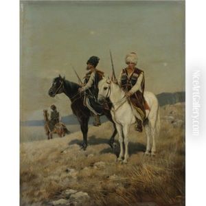 Cossacks On Horseback by Karl Gottlieb Wenig