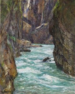 Die Partnachklamm Bei Partenkirchen by Albert Wenk