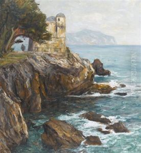 Felsige Kustenpartie Bei Nervi