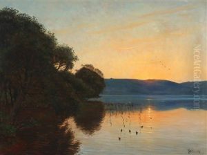Aftenstemning Over Hald So by Emil August Theodor Wennerwald