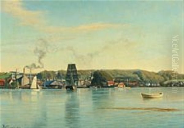 Coastal Scenery With Sailing Ships At The Entrance To Svendborg Harbour - view 1