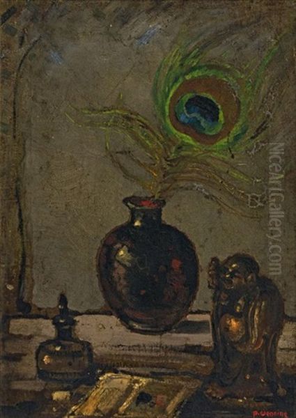 Still Life With Peacock Feather And Buddha - view 1