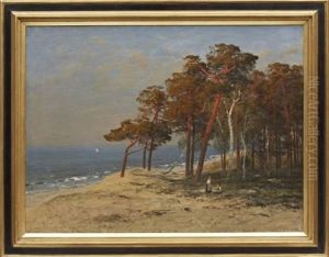 Flickor Vid Kusten by Julius Wentscher