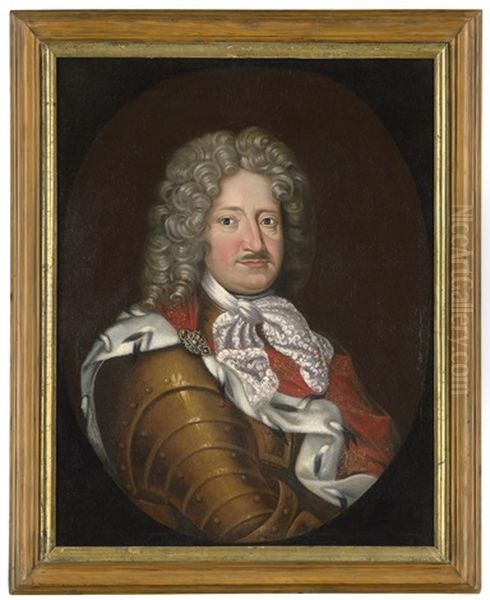 Portrat Friedrich I Von Preusen: Brustbild Im Oval Im Harnisch Mit Hermelinmantel - view 1