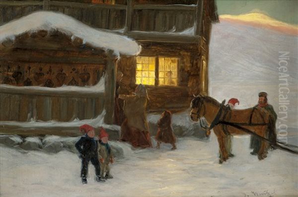 Fjellgard Med Folkeliv, Vinter - view 1