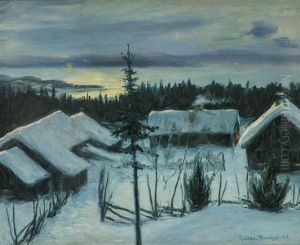 Vinternatt 1895 by Nils Gustav Wentzel
