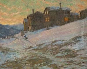 Gardshus Pa Sandbu Gard by Nils Gustav Wentzel