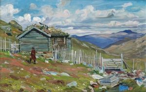 Pike Ved Seter, Gudbrandsdalen by Nils Gustav Wentzel