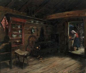 Bondeinterior by Nils Gustav Wentzel