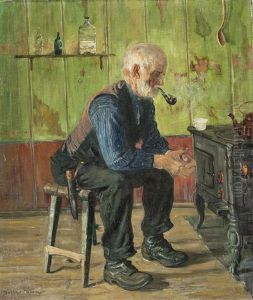 Sittende Mann I Interior by Nils Gustav Wentzel