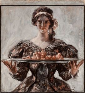 Woman Presenting Holiday Platter (for The Saturday Evening Post Cover) by Albert Beck Wenzell