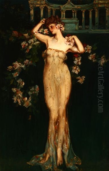 Flora, Belle Epoch Woman In Semi-transparent Gown - view 1