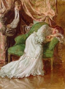 Man Approaching Woman Weeping by Albert Beck Wenzell