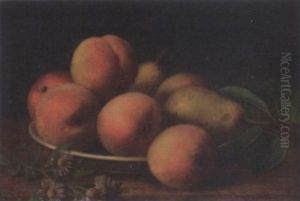 Peaches And Pears On A Wooden Ledge