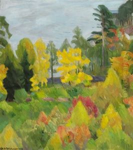 Forest In Autumn Colours by Erik Theodor Werenskiold