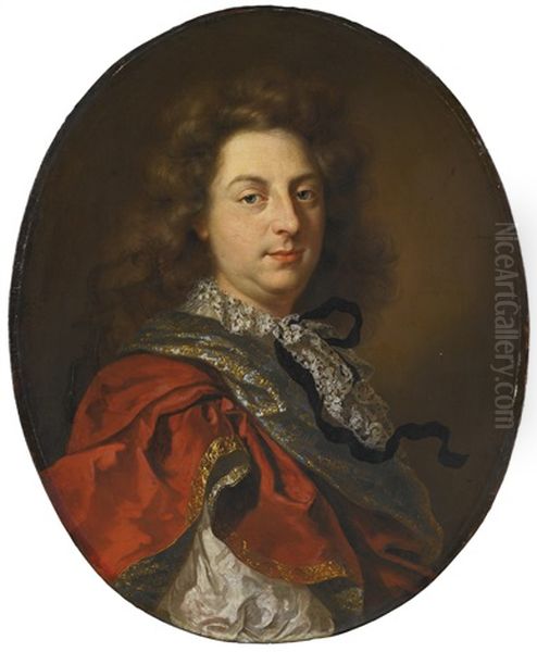 Portrait Of A Gentleman, Half-length, Wearing A Red Mantle - view 1