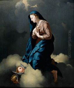 Die Heilige Jungfrau In Den Wolken Mit Cherubim