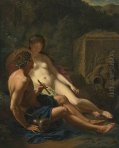 Daphnis And Chloe In A Wooded Landscape by Pieter van der Werff