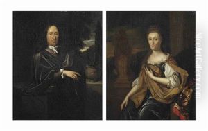 Portrait Of Adriaan De Lange (1633-1693); Portrait Of Margaretha Bonser (1629-1711) (pair) by Pieter van der Werff