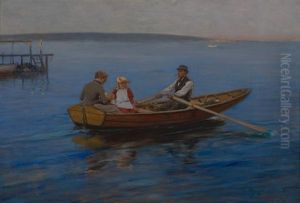 Familie Pa Rotur by Oscar Arnold Wergeland