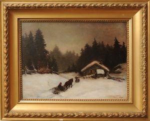 Winter Scene by Oscar Arnold Wergeland
